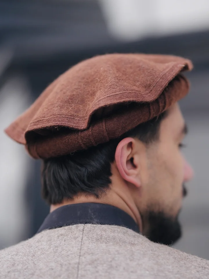Premium Chitrali Wool Cap (Phakool) Brown 3