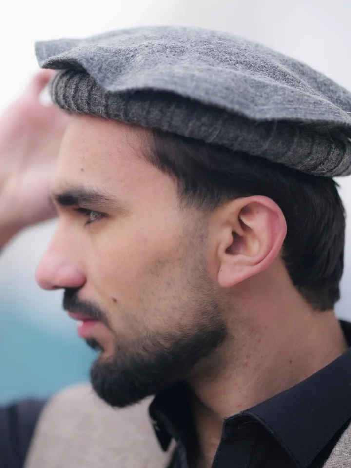 Premium Chitrali Wool Cap (Phakool) graay2 Premium Chitrali Wool Cap (Phakool)Dark Gray