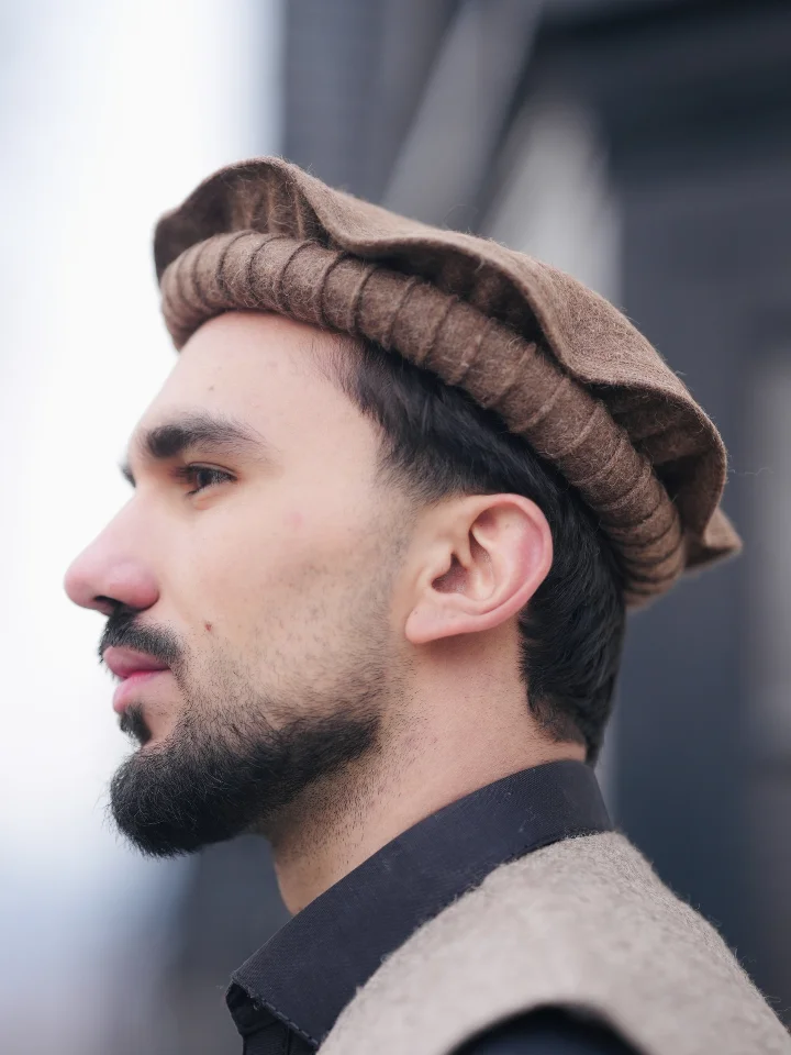 Premium Chitrali Wool Cap (Phakool)Dark brown 6 Premium Chitrali Wool Cap (Phakool)Dark brown