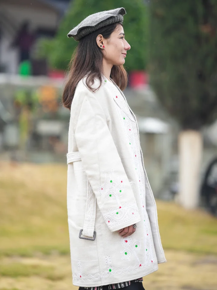 Womens Warm Wool Waistcoat, Premium Winter Wear White