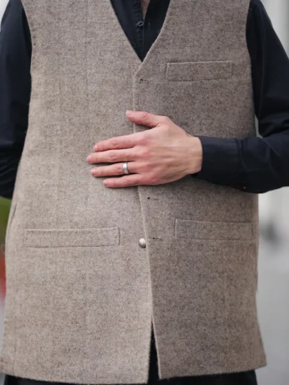 Men’s Warm Wool Waistcoat, Premium Winter Wear brown